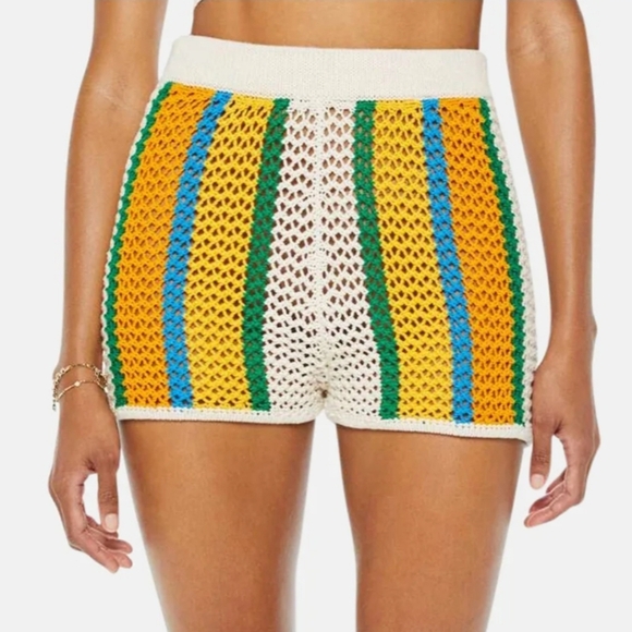 NWT High Waisted Blissful Booty Shorts Crochet Amber Waves Coverup Size L - Picture 1 of 8